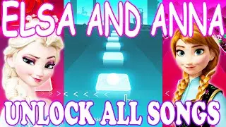 Frozen Elsa And Anna Tries To Unlock All Song Levels! Tiles Hop EDM Rush!