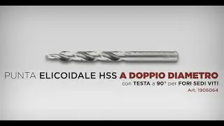 PUNTE A DOPPIO DIAMETRO   TESTA A 90&deg;   DIN 8374 PER FORI SEDI VITI IN ACCIAIO M2