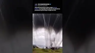 This demonstration uses a clear hot air balloon to show the emissions from burning a car tire.
