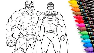 Superman X HULK Fun Coloring - DCEU X MARVEL Coloring