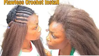 HOW TO GET FRONTAL LOOK  HAIRLINE WITH NATURAL CROCHET HAIR. NO LEAVE OUT 