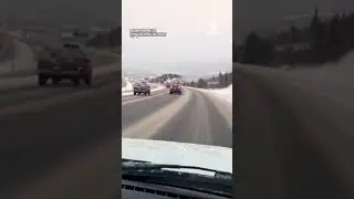 Subaru Slides off Snowy Road in Colorado