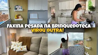 NÃO DAVA MAIS 😱! FAXINA PESADA  e TRANSFORMAÇÃO da BRINQUEDOTECA + ROTINA REAL 