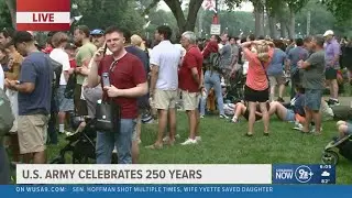 Crowds are excited, anxious for military parade to begin
