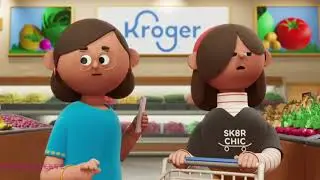 kroger ad but supermarket sounds are realistic and a man yells at everyone