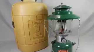 Vintage Coleman Lantern 228F Oil Gas Yellow Harvest Gold Hard Case
