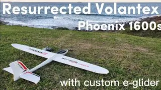 Resurrected Volantex Phoenix 1600s test flight - light wind slope soaring