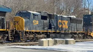 CSX I019 with a flared radiator SD70MAC in West Springfield, MA 01/21/26