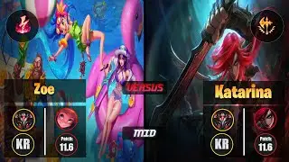 GrandMaster ZOE [Electrocute] (Mid) VS  KATARINA - Grandmaster KR Patch 11.6