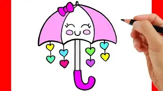 HOW TO DRAW A CUTE UMBRELLA EASY STEP BY STEP