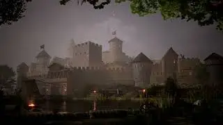 Medieval Castle Night Atmosphere | Calm Sounds for Sleeping | Fire, Water, Crickets, Owl