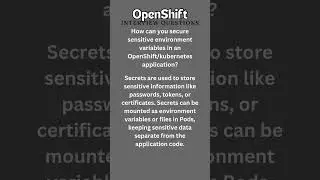 35 OpenShift Interview Quiz #kubernetes #Openshift