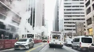 Driving in Financial District in Manhattan New York Most Beautiful in America New York State U. S. A
