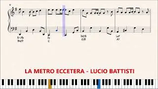 LA METRO ECCETERA - LUCIO BATTISTI  -  preview spartito pianoforte (info in descrizione)