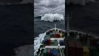 Dangerous Atlantic Ocean waves 😱.  #sea #shorts #ship #ocean #viral