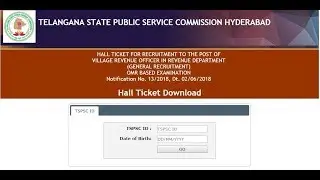 TSPSC VRO HALL -Tickets/Admit Cards Released 2018 Website Direct Link|Exam date 16-09-2018|Live|