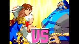 X-Men Vs Street Fighter - Ryu and Cyclope vs Apocalypse (Max Difficulty)