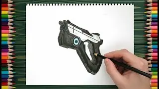 How to draw Energy Pistol (ROBLOX Rivals) Step by step