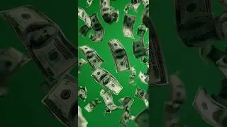 Dollars Falling Animation Green Screen VFX