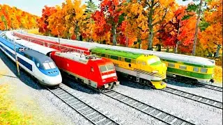 ONE TRACK THREE TRACK Curve CIRCLE CROSSING With BUMPY CROSSING AND RAILCROSSING | train video