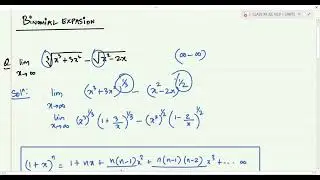 LEC-6: LIMITS | LIMITS USING BINOMIAL EXPANSION