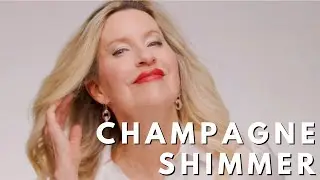 Champagne Shimmer with a Bright Red Lip? Yes, please!
