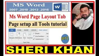Microsoft Word (Pagelayout Menu )Tutorial  Complete MS-Word Tutorial 2020 forBeginners sherikhan.tec