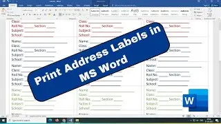 Print Address Labels in MS Word