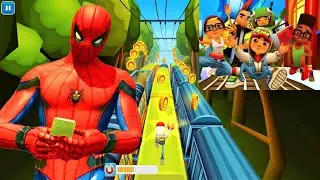 Spider Man Plays SUBWAY SURFERS⭐️Reaction⭐️