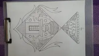 Intermediate Exam Design Drawing | Kite Design Drawing | Makar Sankranti Special Kite Design Drawing