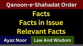 Facts, Facts in Issue & Relevant Facts || Qanun-e-Shahadat Order || Ayaz  Noor