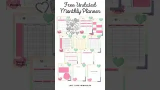 Free Undated Monthly Planner || Just Love Printables