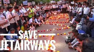 SaveJetAirways Family members and Employees Candle Protest at Jantar Mantar New Delhi on Non paymen