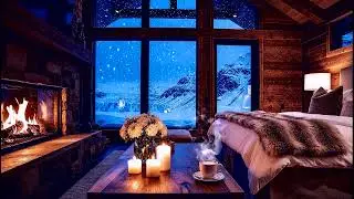 Deep Focus Relaxing Music: Cozy Cabin Ambience for Deep sleep | Winter Fireplace & Soft Piano
