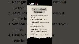 Ways to Break Toxic Cycles