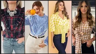 New Decent & Attractive Check Top Design / Ideas - Amazing Top's Collection For Girls & Womens