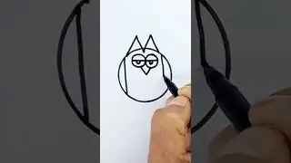 Draw 🦉 Owl from Circle #shorts #owl #art