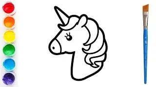 How to draw a Unicorn Drawing easy with colour #unicorn #drawing
