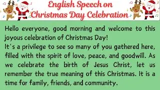 Welcome Speech for Christmas celebration in English|Christmas Speech in English| Speech on Christmas