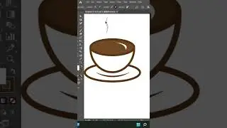 Coffee cup vector || Adobe illustrator || #shorts