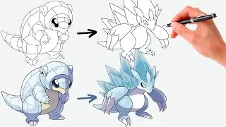 C&oacute;mo dibujar SANDSHREW de Alola y SANDSLASH de Alola POKEMON | Pokemon Evolution