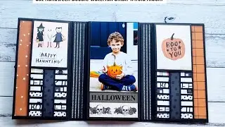 Cat Halloween Double Waterfall Small Trifold Folio Album 