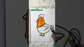 Rooster ASMR Coloring  Video 🐓🎨✨ #asmrsounds #trending #cute #animals #viralvideo