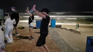 evening dance  Day Nang city in Vietnam 