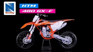 KTM 450 SX-F Dirt Bike Orange and White 1/10 Diecast Motorcycle Model by New Ray
