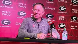 Georgia basketball coach Mike White speaks after victory over Buffalo