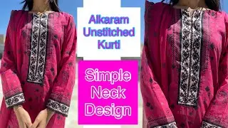 Branded Unstitched Kurti Neck Design | Simple & Easy Neck Design Cutting & Stitching at Home