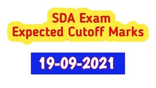 SDA Exam expected Cutoff Marks 2021 (19-09-2021)