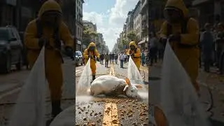 Bee Swarm Attacks Helpless Rabbit Shocking Scene on U.S. Road.