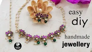 Handmade Lotus jewellery set #making #handmade #jewellery #lotus #choker #necklace #viralvideo